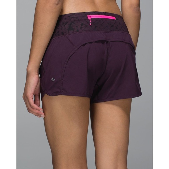 lululemon athletica Pants - Lululemon Run Times Short 4 Way Stretch 4" Star Crushed Black Cherry Size 4
